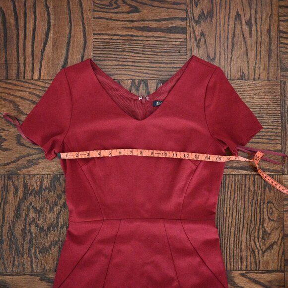 Brooks Brothers V-Neck Suiting Dress – Red – Size 4 - Picture 4 of 13